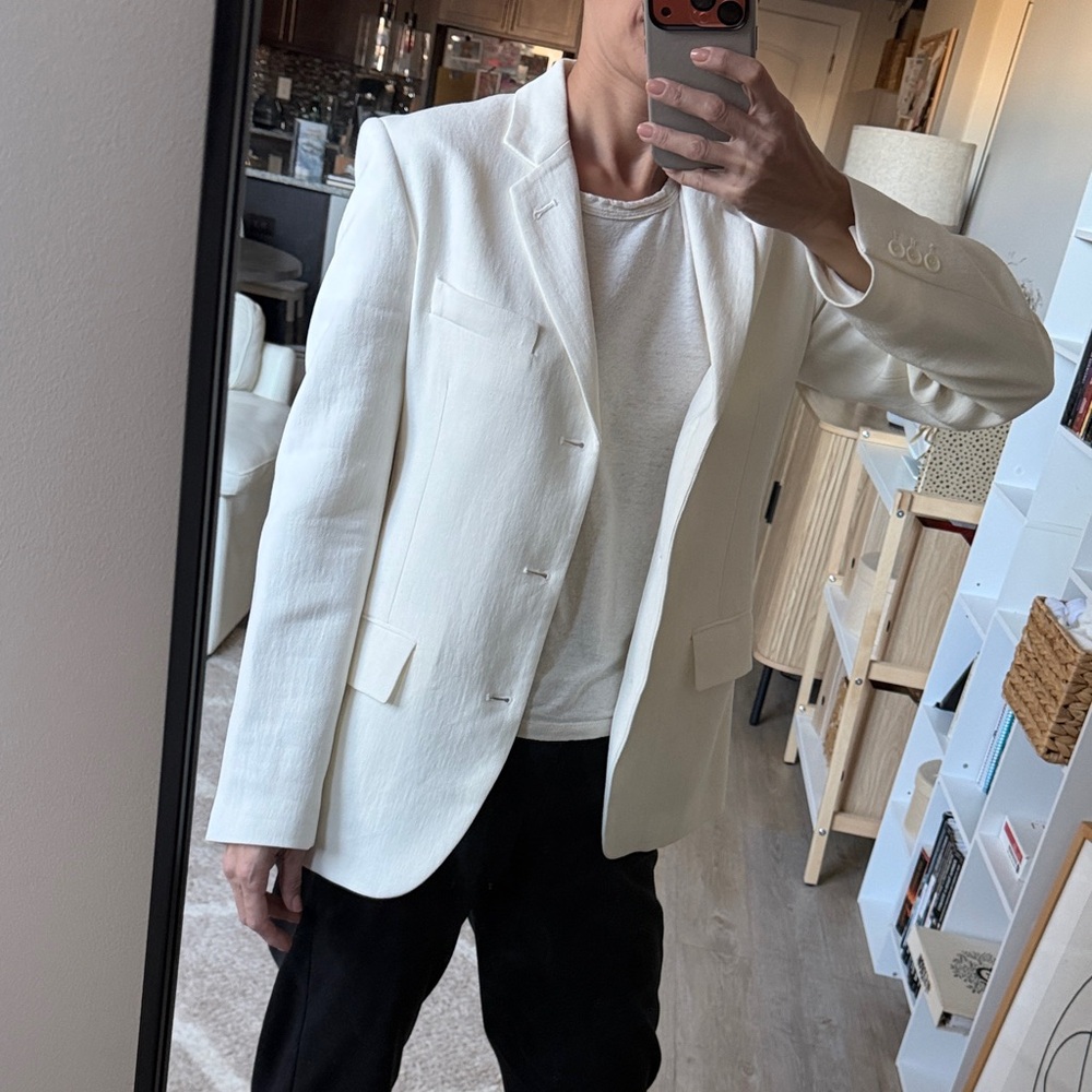 Zara White Structured Blazer